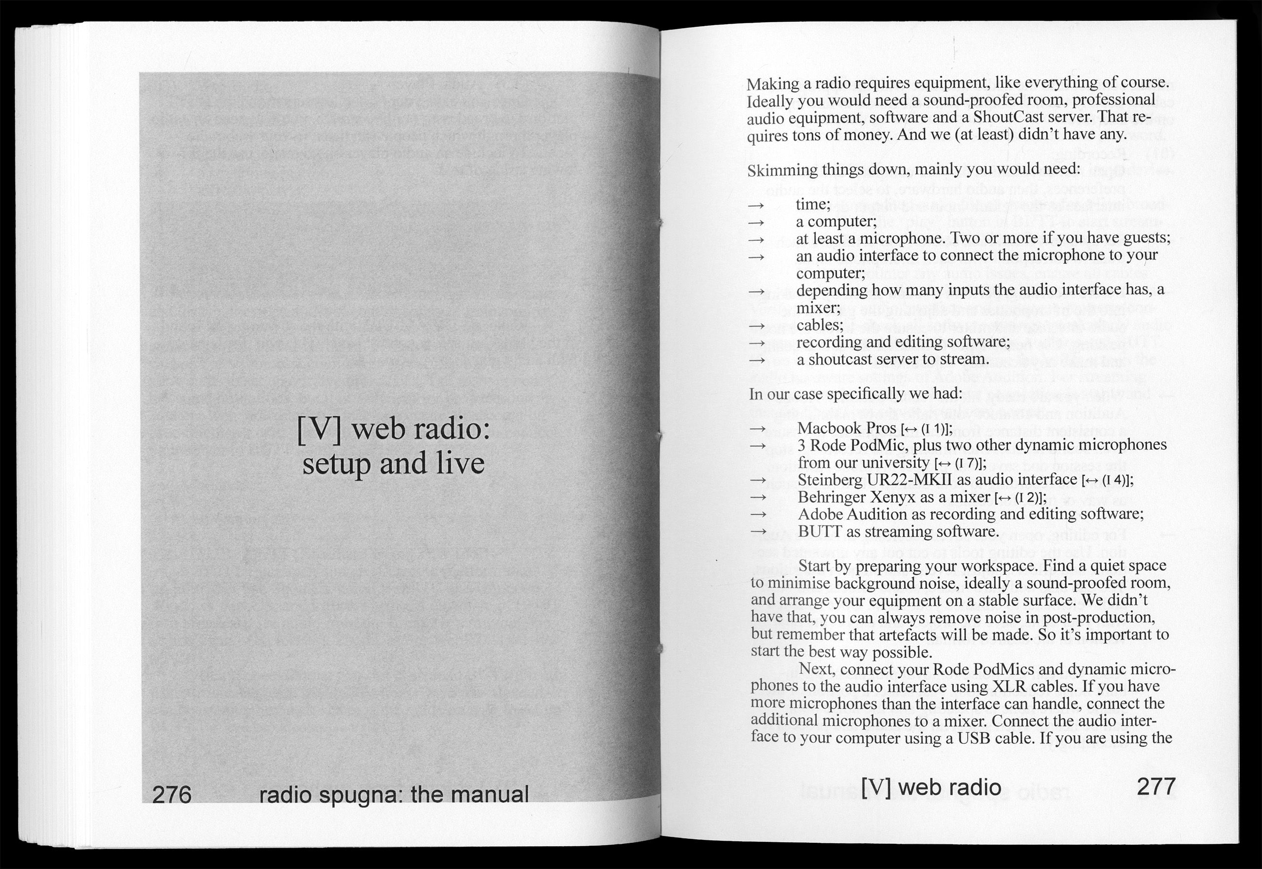 radio spugna, the manual